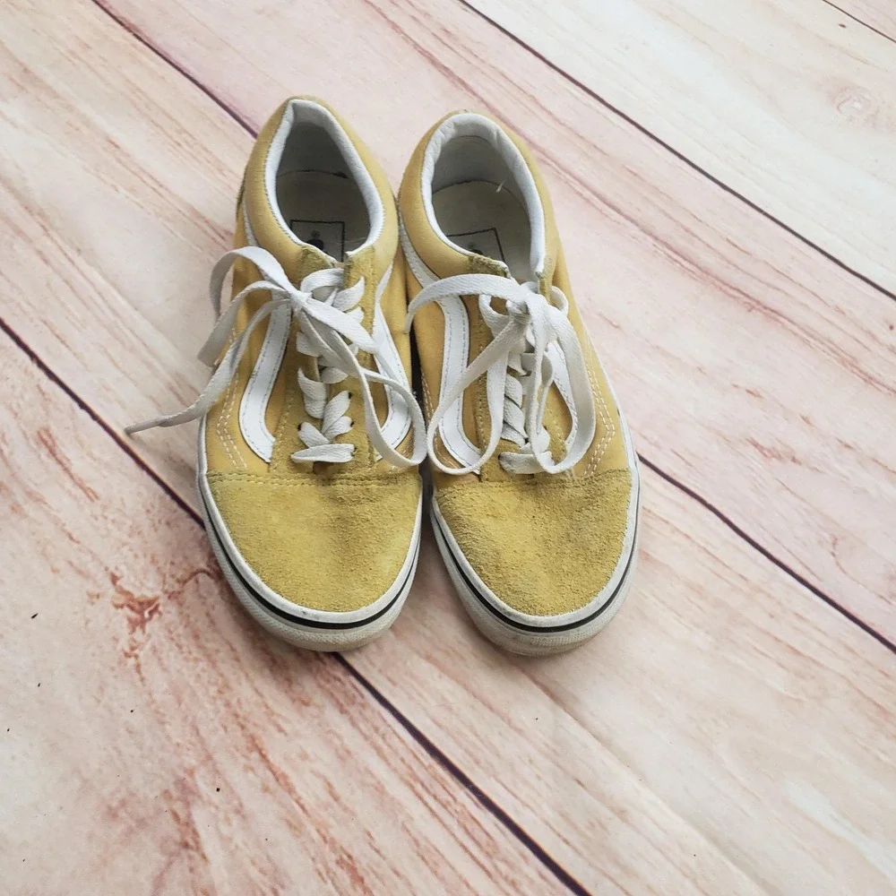 Vans Shoes Womens Size‎ 5 Yellow Old Skool Skate Sneakers Low Top Canvas Suede